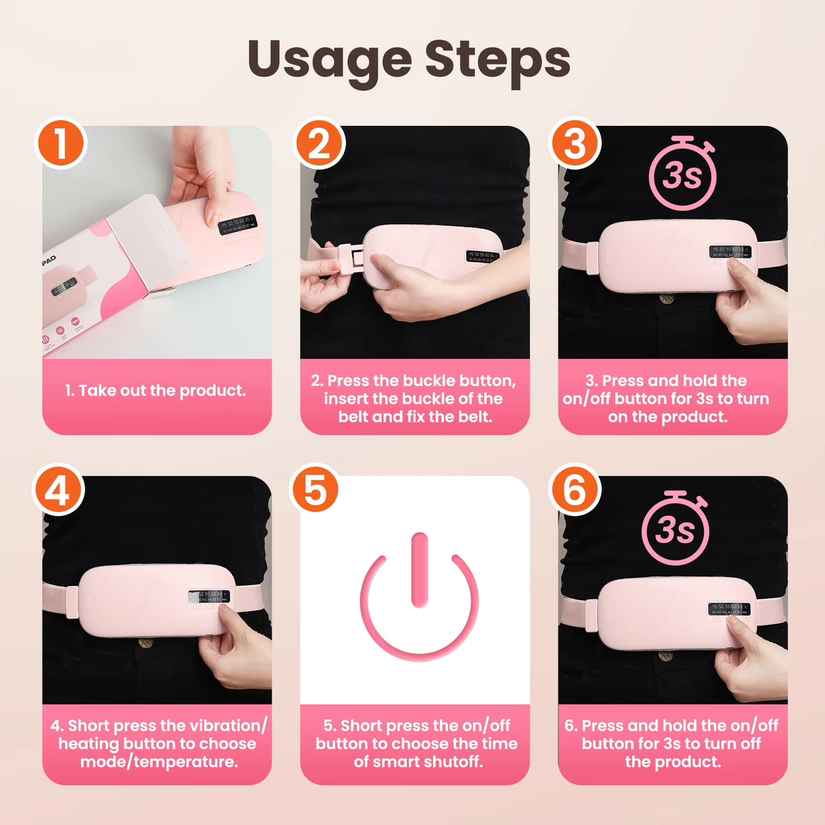Portable Menstrual Heating Pad with Vibrating Massager