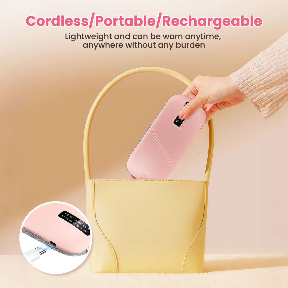 Portable Menstrual Heating Pad with Vibrating Massager