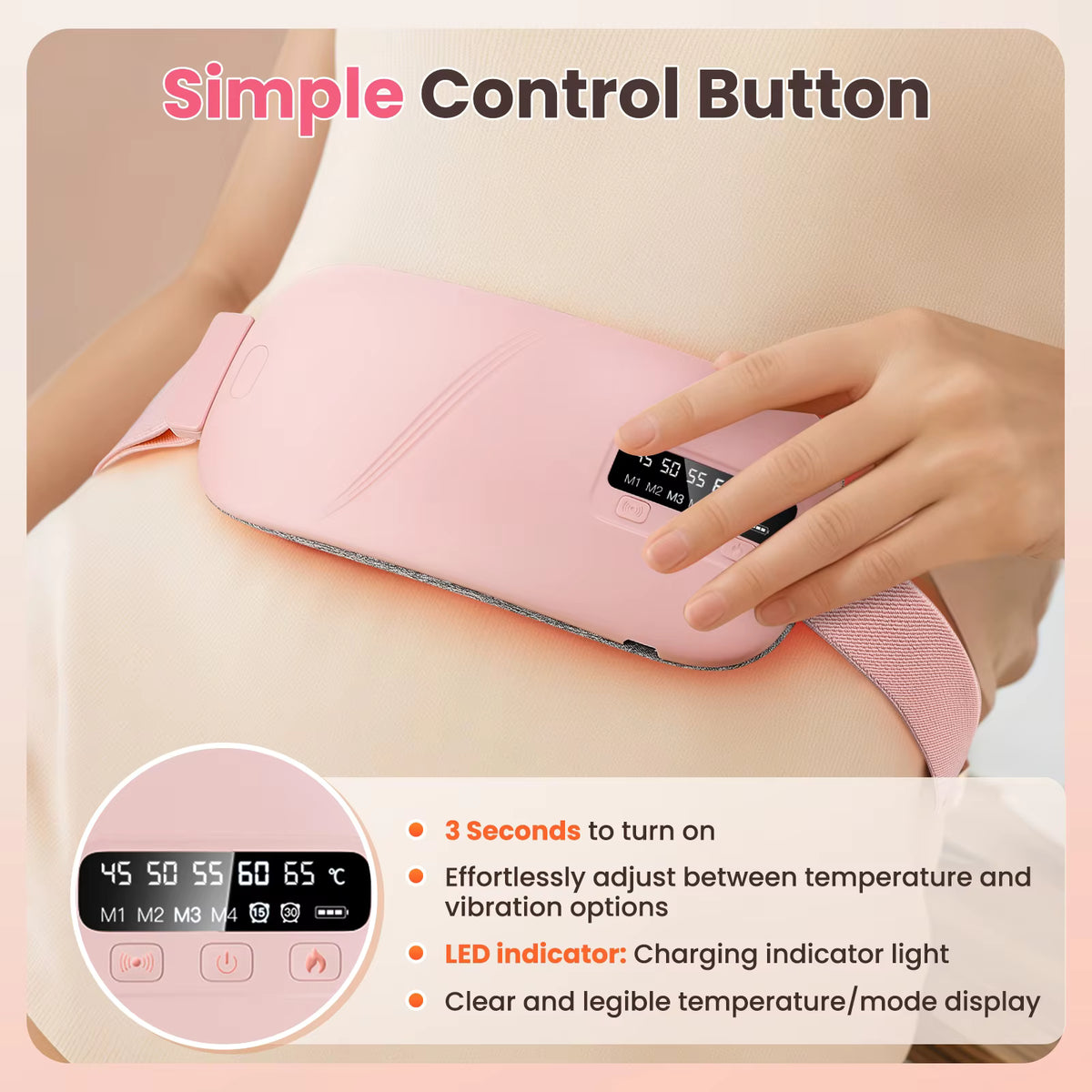 Portable Menstrual Heating Pad with Vibrating Massager